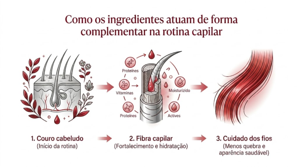 Como os ingredientes do Kit SOS Crescimento se complementam