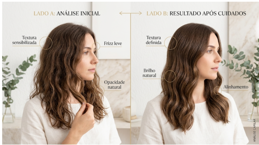 como comparar fotos de antes e depois do cabelo